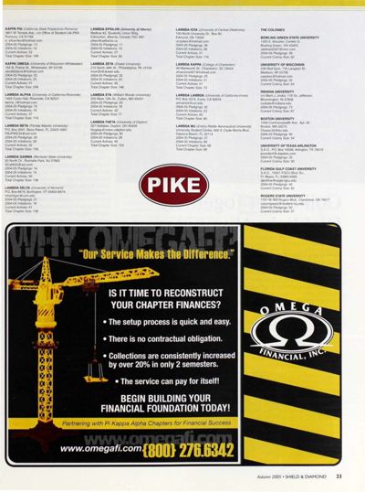 Omega Financial, Inc. Advertisement, Autumn 2005